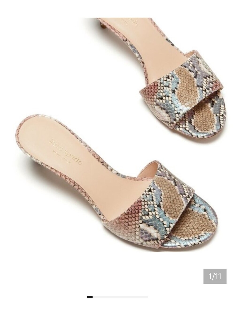 kate spade Multicolor Snakeskin-Print Slide Mules